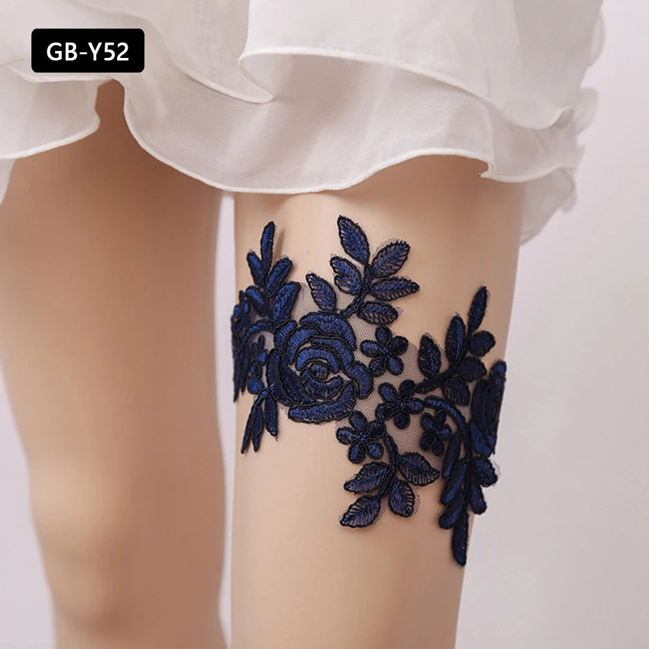 Rhinestone Wedding Garter Leg Accessories Women Jewelry Flower Bridal Lace Garter Suspenders Party Prom Elastic Leg Ring Gift