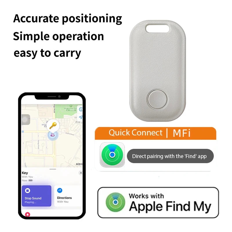 Bluetooth GPS Tracker for Air Tag Replacement Via Apple Find My to Locate Bag Bottle Card Wallet Bike Keys Finder MFI Smart ITag