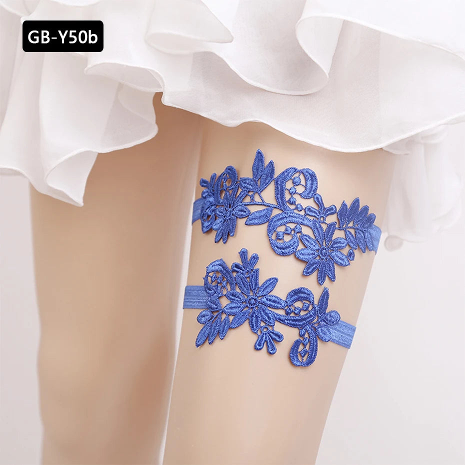 Rhinestone Wedding Garter Leg Accessories Women Jewelry Flower Bridal Lace Garter Suspenders Party Prom Elastic Leg Ring Gift