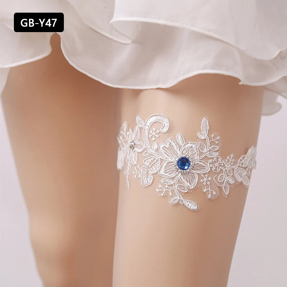 Rhinestone Wedding Garter Leg Accessories Women Jewelry Flower Bridal Lace Garter Suspenders Party Prom Elastic Leg Ring Gift