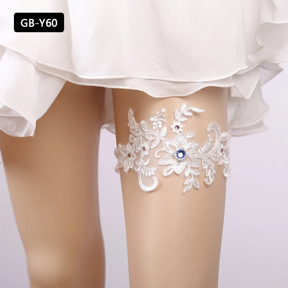 Rhinestone Wedding Garter Leg Accessories Women Jewelry Flower Bridal Lace Garter Suspenders Party Prom Elastic Leg Ring Gift