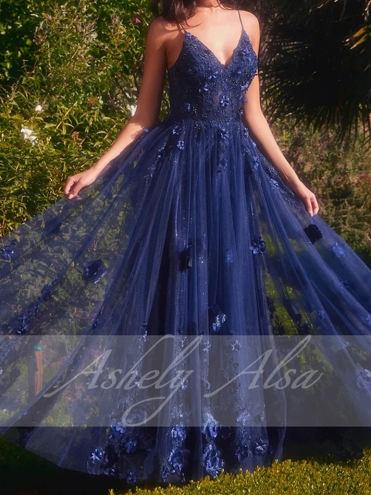 Customized Red Women Prom Dresses V Neck Flower A Line Floor Length Wedding Party Dress Formal Occasion Wear Evening Vestido 15