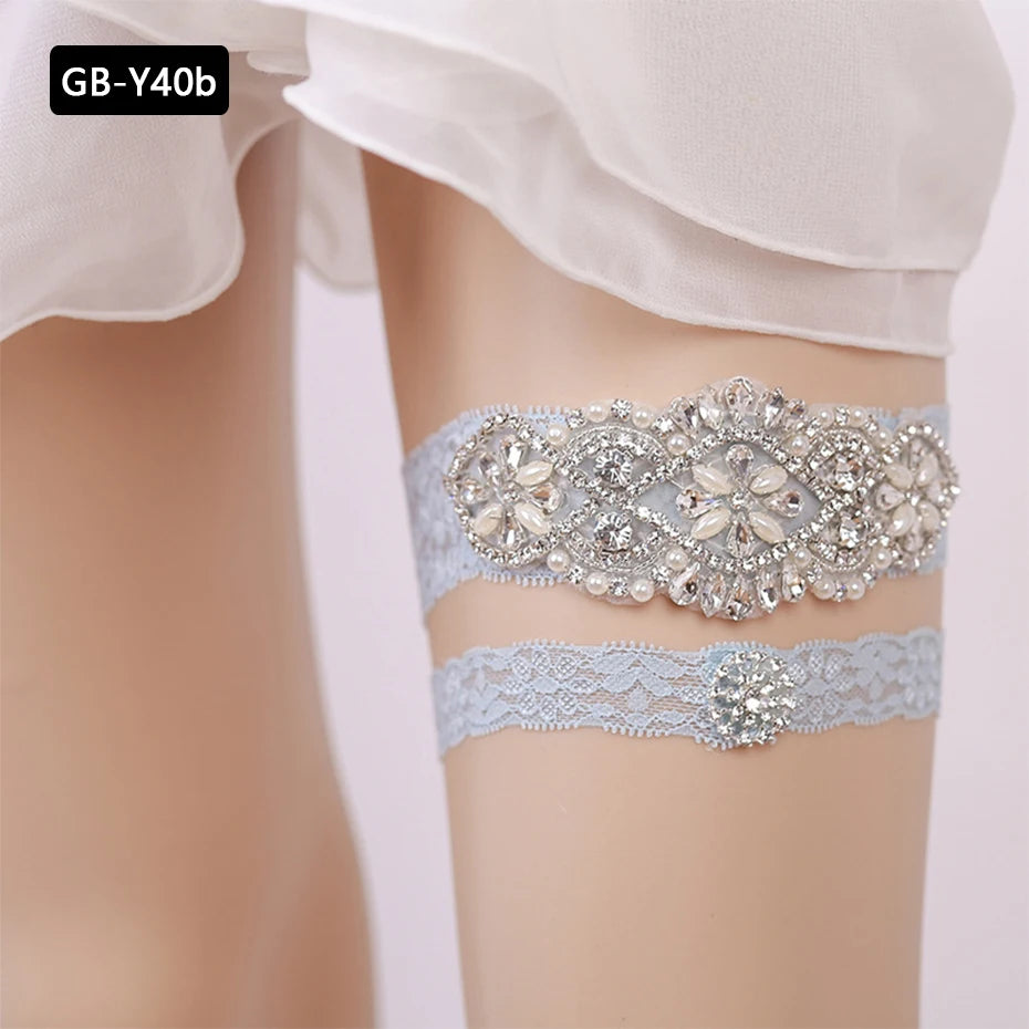 Rhinestone Wedding Garter Leg Accessories Women Jewelry Flower Bridal Lace Garter Suspenders Party Prom Elastic Leg Ring Gift