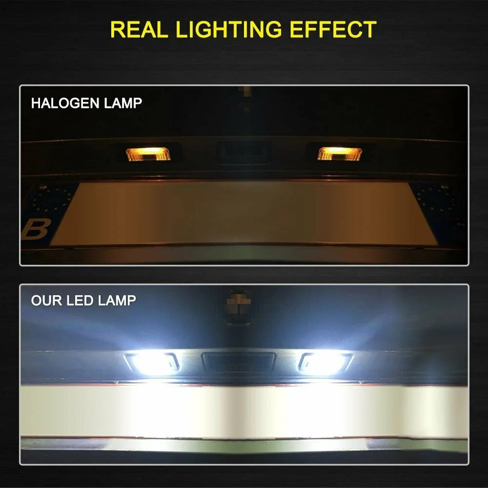 2X White LED Car License Plate Light Bulbs Auto Accessories For BMW E46 X5 E70 X6 E71 E72 E90 E92 E93 E91 M3 E39 M5 E60 E61 E82