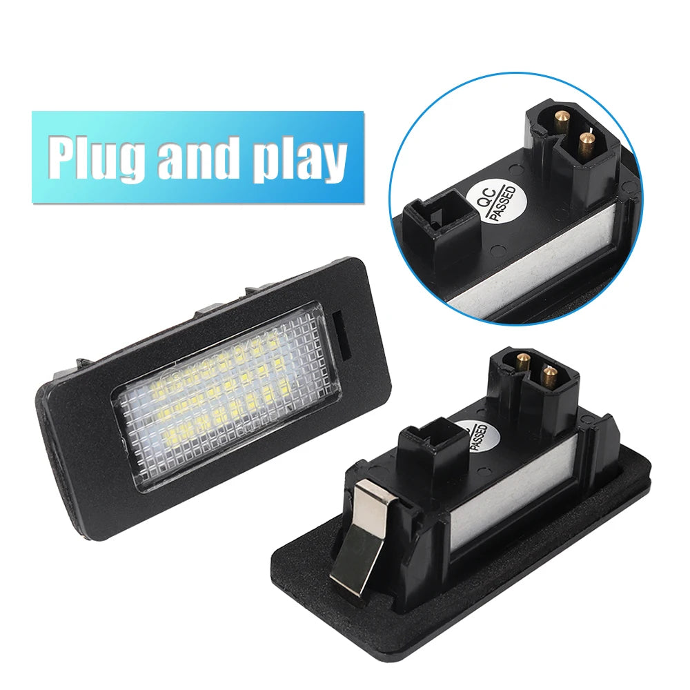 2X White LED Car License Plate Light Bulbs Auto Accessories For BMW E46 X5 E70 X6 E71 E72 E90 E92 E93 E91 M3 E39 M5 E60 E61 E82