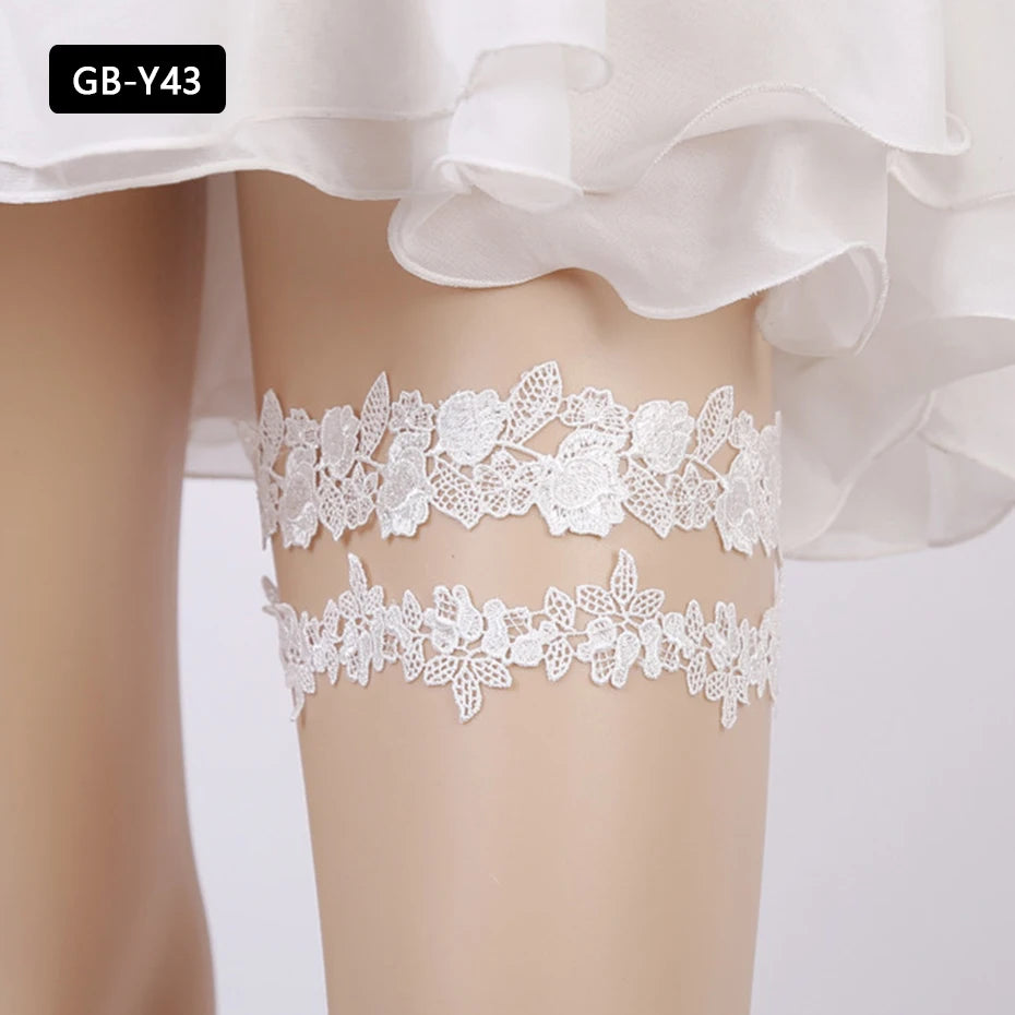 Rhinestone Wedding Garter Leg Accessories Women Jewelry Flower Bridal Lace Garter Suspenders Party Prom Elastic Leg Ring Gift