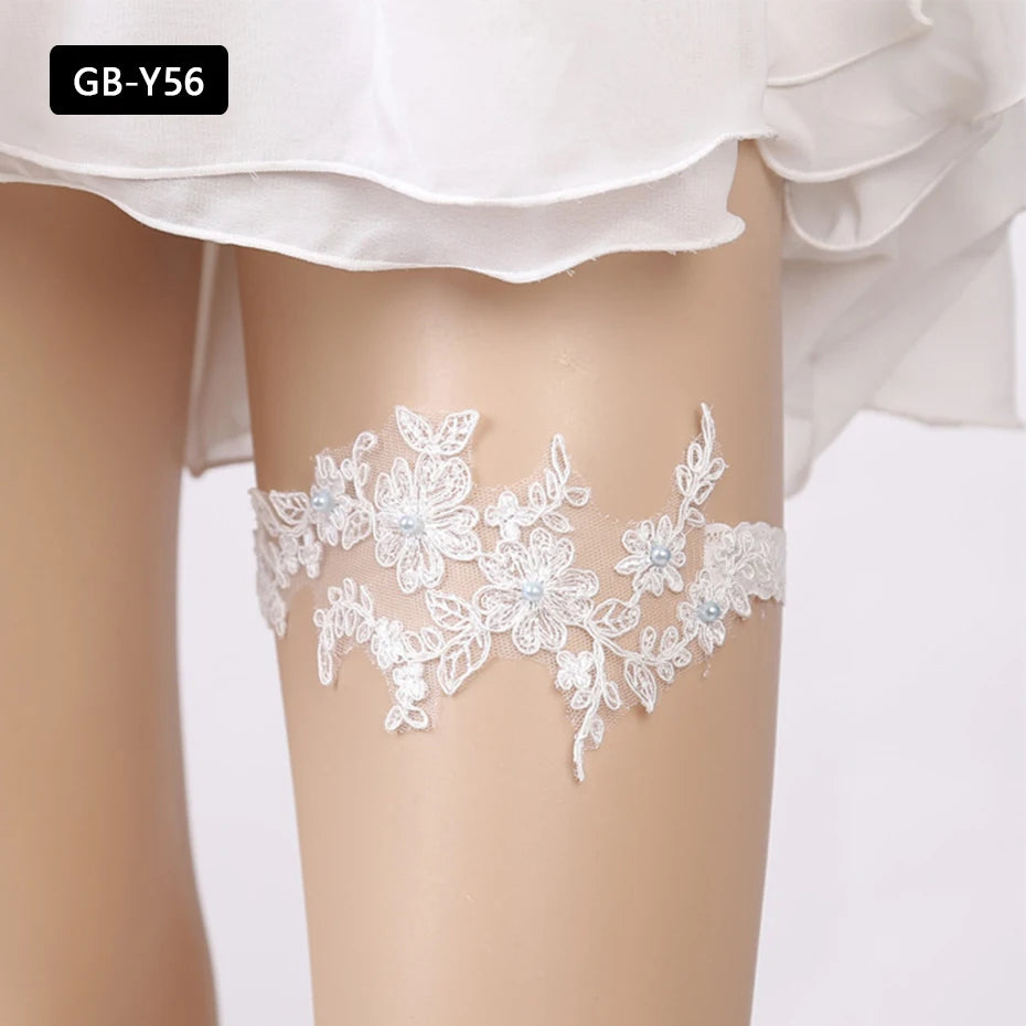 Rhinestone Wedding Garter Leg Accessories Women Jewelry Flower Bridal Lace Garter Suspenders Party Prom Elastic Leg Ring Gift