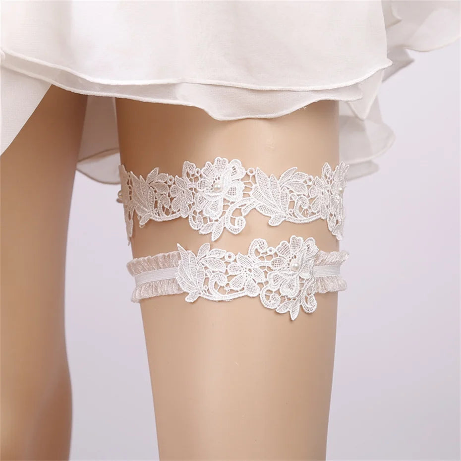 Rhinestone Wedding Garter Leg Accessories Women Jewelry Flower Bridal Lace Garter Suspenders Party Prom Elastic Leg Ring Gift
