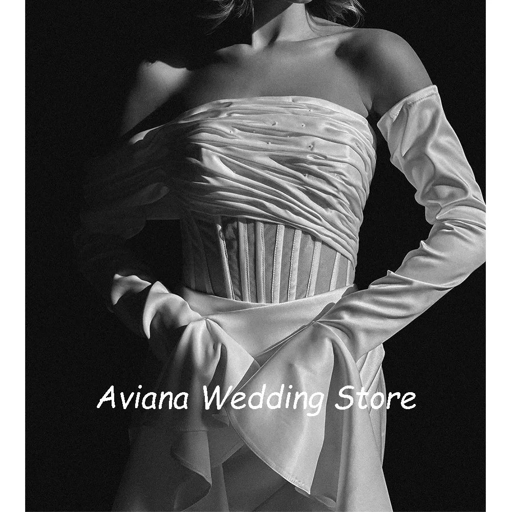 Customized Elegant Mermaid Long Ivory Wedding Dresses Floor-Length Sweep Train Bridal Gown Women Vestidos De Novias 2025