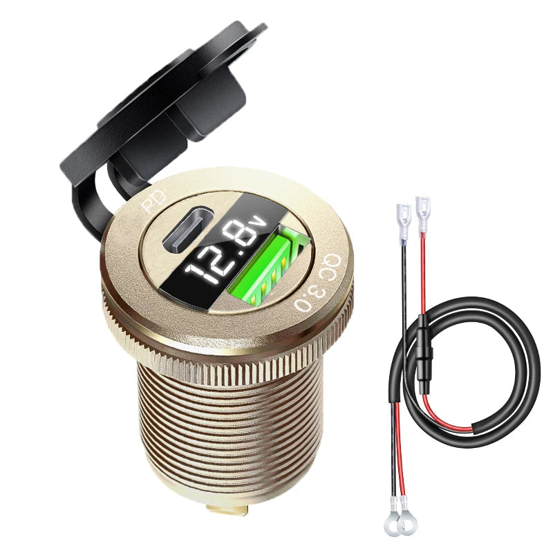 12v automotive usb socket Voltmeter digital usb c qc3.0 Cigar jack socket for bmw e65 e61 x3 e83 f20 e87 x5 e53 e46 accessories
