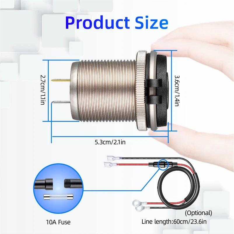 12v automotive usb socket Voltmeter digital usb c qc3.0 Cigar jack socket for bmw e65 e61 x3 e83 f20 e87 x5 e53 e46 accessories