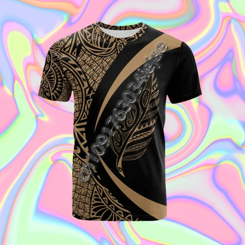 3D New Zealand Maori Rugby Ball Printing T Shirt Sports Fitness Quick Dry T-shirts For Men Kid Fashion Hawaiian Gym Clothing Top