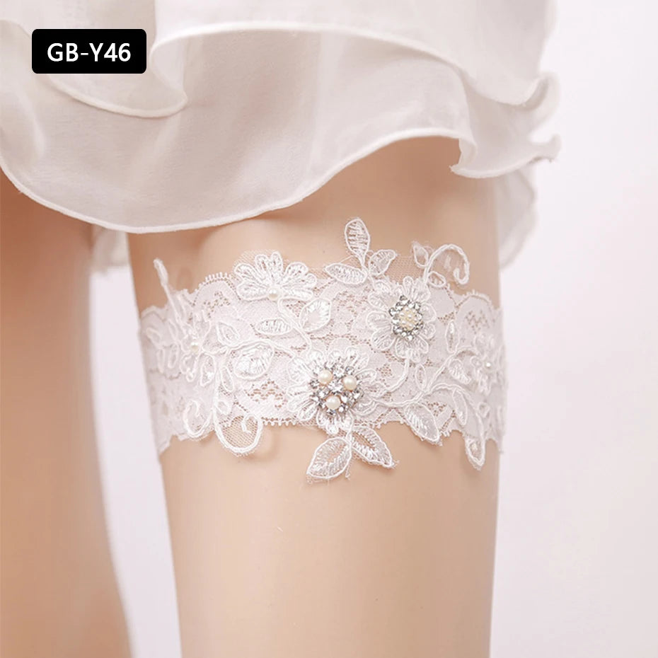 Rhinestone Wedding Garter Leg Accessories Women Jewelry Flower Bridal Lace Garter Suspenders Party Prom Elastic Leg Ring Gift