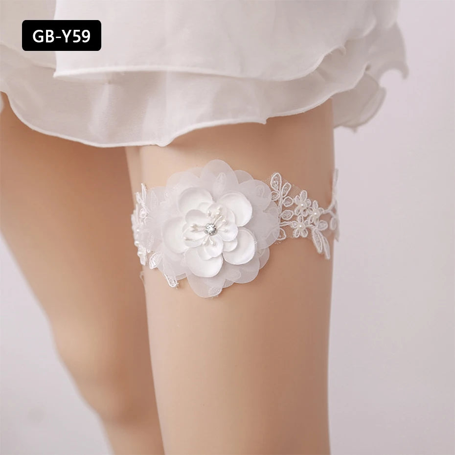 Rhinestone Wedding Garter Leg Accessories Women Jewelry Flower Bridal Lace Garter Suspenders Party Prom Elastic Leg Ring Gift