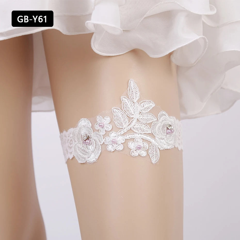 Rhinestone Wedding Garter Leg Accessories Women Jewelry Flower Bridal Lace Garter Suspenders Party Prom Elastic Leg Ring Gift