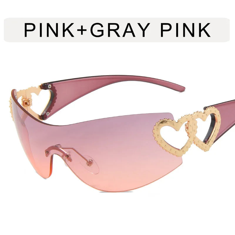 Fashion Designer Sunglasses Women 2023 Luxury Trending y2k Sunglasses Woman Pink Eyewear UV400 Goggle 2000'S Lentes De Sol Mujer