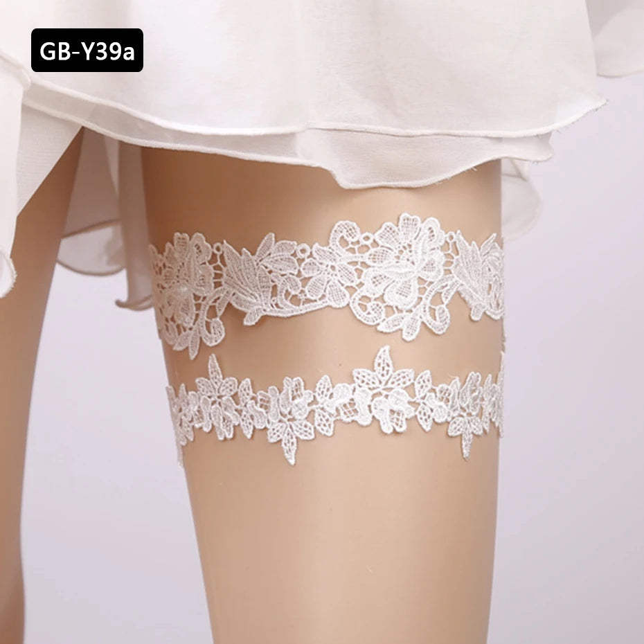 Rhinestone Wedding Garter Leg Accessories Women Jewelry Flower Bridal Lace Garter Suspenders Party Prom Elastic Leg Ring Gift