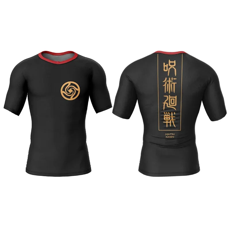 T-Shirt For Men Gym Graphic T Shirts Anime Jujutsu Kaisen 3D Print Compression Fitness Undershirt Tee Oversized Men Clothing Top