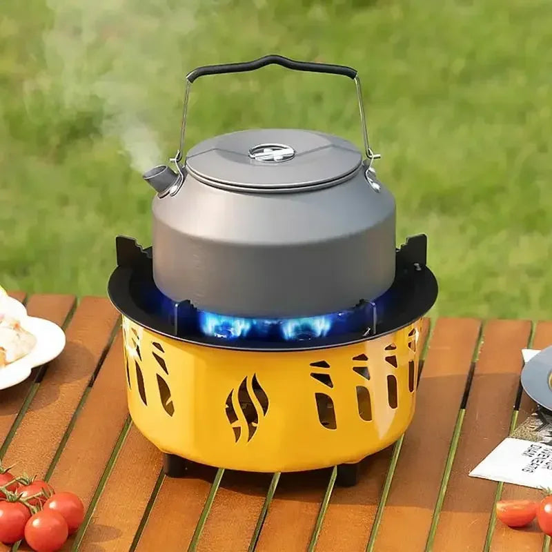 tt Brûleur à gaz camping portable, 7 cœurs, puissance  feu  bain, réchaud à cassette, sac de transport,
