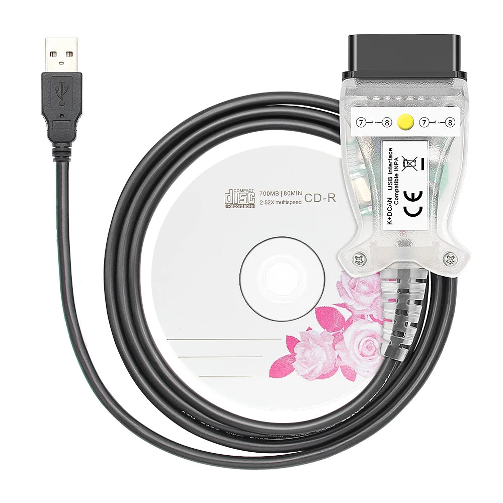 For BMW K DCAN K+CAN FTDI Chip For BMW OBD2 Auto Car Diagnostic Tools OBD 2 Scanner Switch USB Interface Cable K + DCAN for BMW