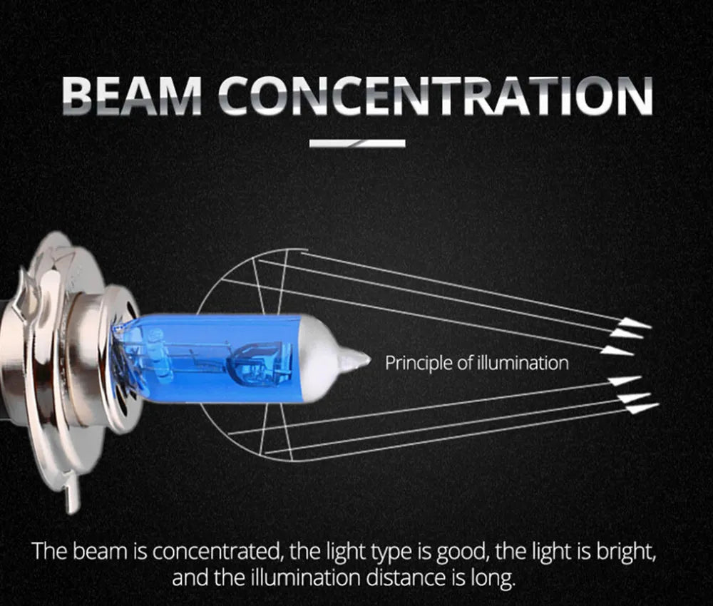 Car Light H4 H7 Auto Halogen Lamps Bulb Fog Lights 100W 3000K 4300K 6000K 12V Motercycle Car Halogen Bulb Ampoule Voiture