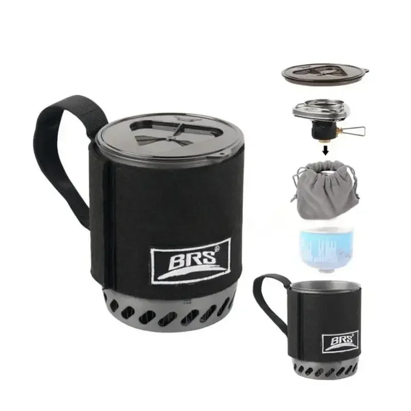 tt BRS 61-Réchaud  camping Jet Boil avec exdésinfection thermique, réchaud à gaz portable, tasse à café à combustion rapide