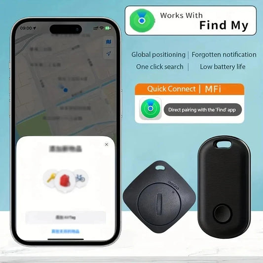 Bluetooth GPS Tracker for Air Tag Replacement Via Apple Find My to Locate Bag Bottle Card Wallet Bike Keys Finder MFI Smart ITag